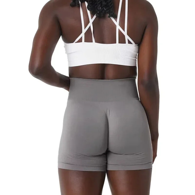 Spandex Solid Seamless Shorts  Workout  Fitness  Yoga