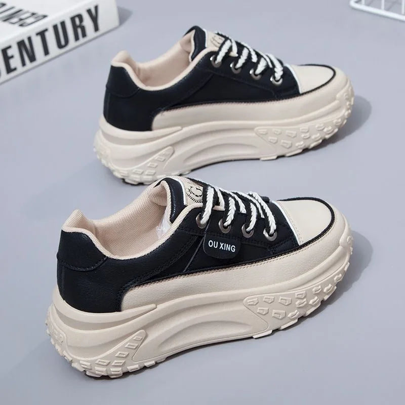 Retro Spring Platform Shoes Casual Sneakers Versatile Fashion