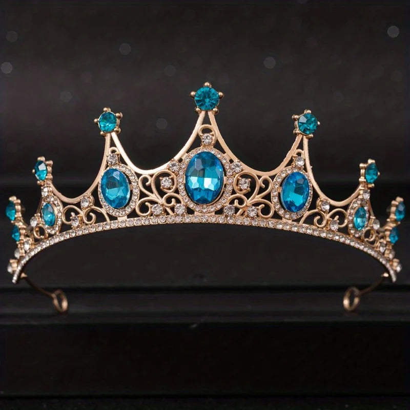 Baroque Crystal Tiaras And Crowns Rhinestone Prom  Crown Tiara For Women Bride Bridal Wedding Hair Accessories Jewelry