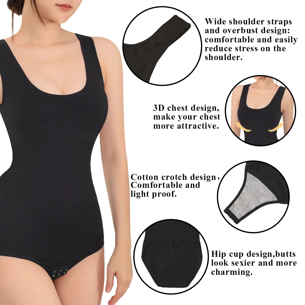 Bodysuit Shapewear Full Body Shaper Tummy Control Slimming Body Suits Open Crotch Shapewear