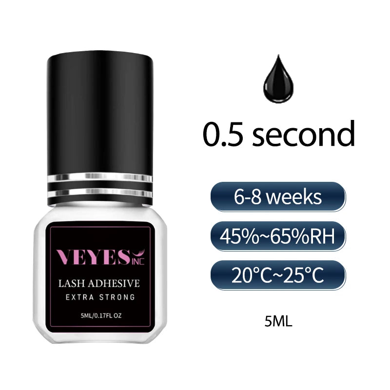 5ml Eyelash Extensions Glue  0.5 Second Fast Drying Strong Lash Adhesive 7 Weeks Retention
