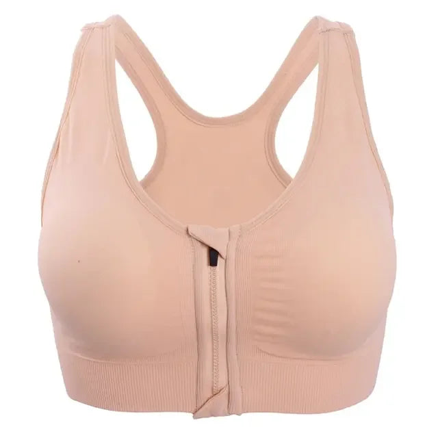 Sports Top Yoga Bra Shockproof Gym  Front Zipper  Push Up
