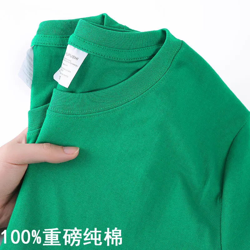 100% Cotton T-shirt Men Women Solid Color O Neck Short-sleeved Tops Summer Loose Half-sleeve T Shirt Unisex M-4XL