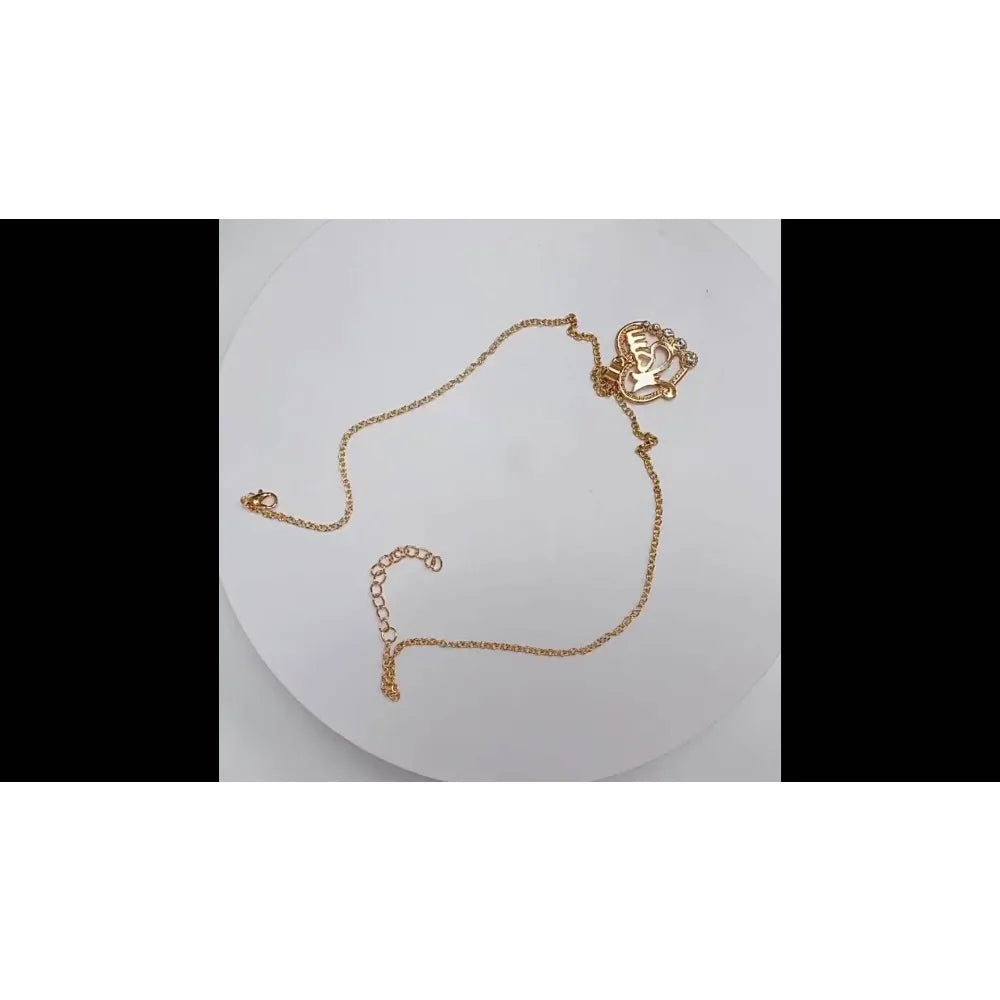 Fashion Crystal Mom Letter Pendant