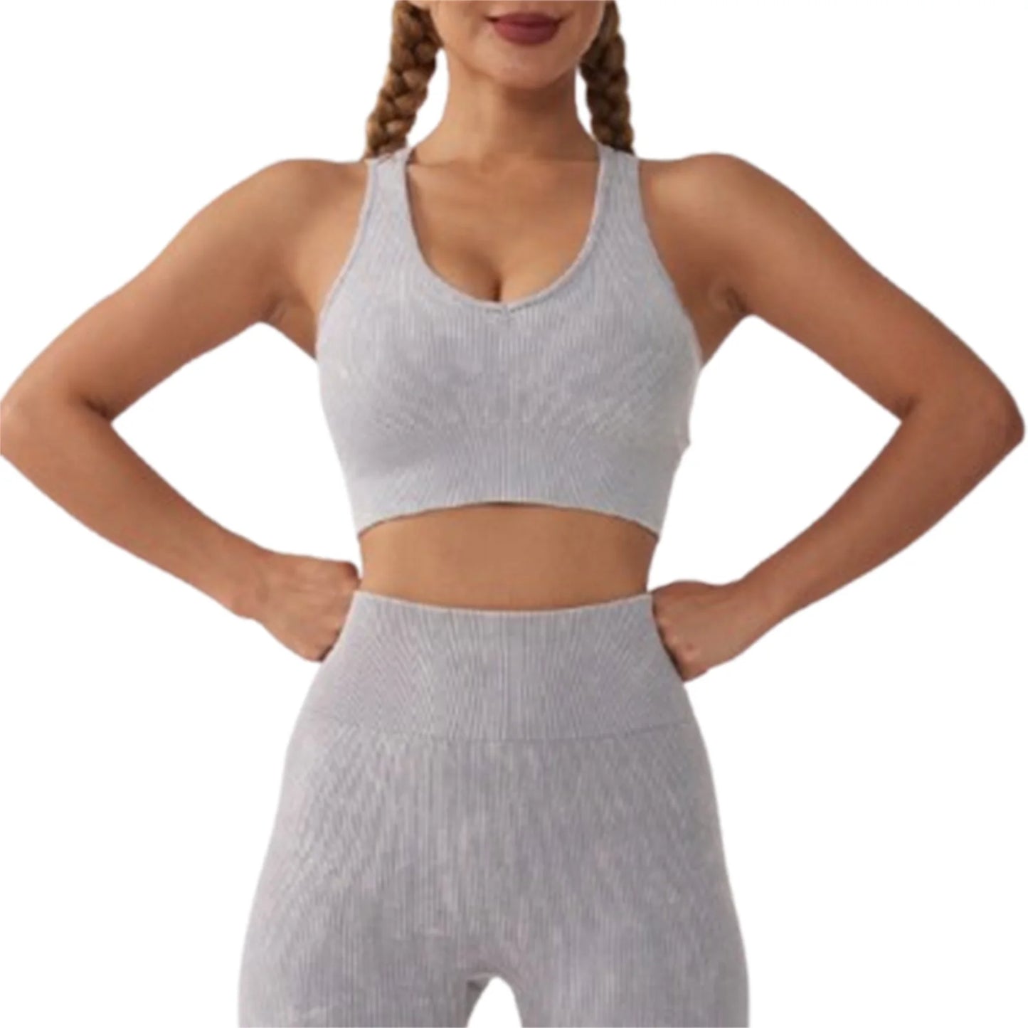 High Impact Racerback Sports Bra Breathable Quick Dry Athletic Yoga Bra