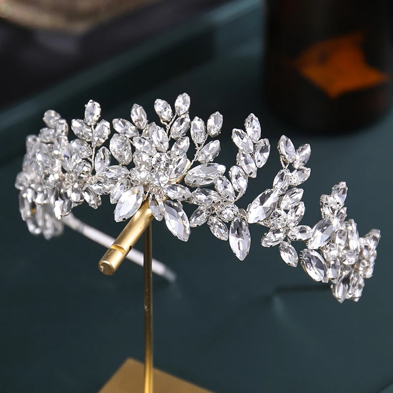 Headband Handmade Rhinestone Crystal Flower Headband Hairband For Women Wedding Hair Accessories Jewelry