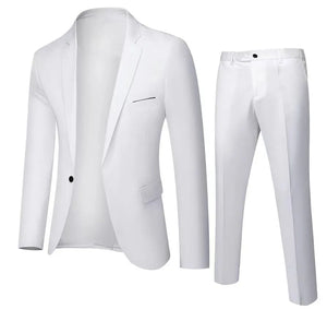 Fashion Jacket + Vest + Trousers Three or Two-piece Set Men's Solid Business Gentleman Casual Fit