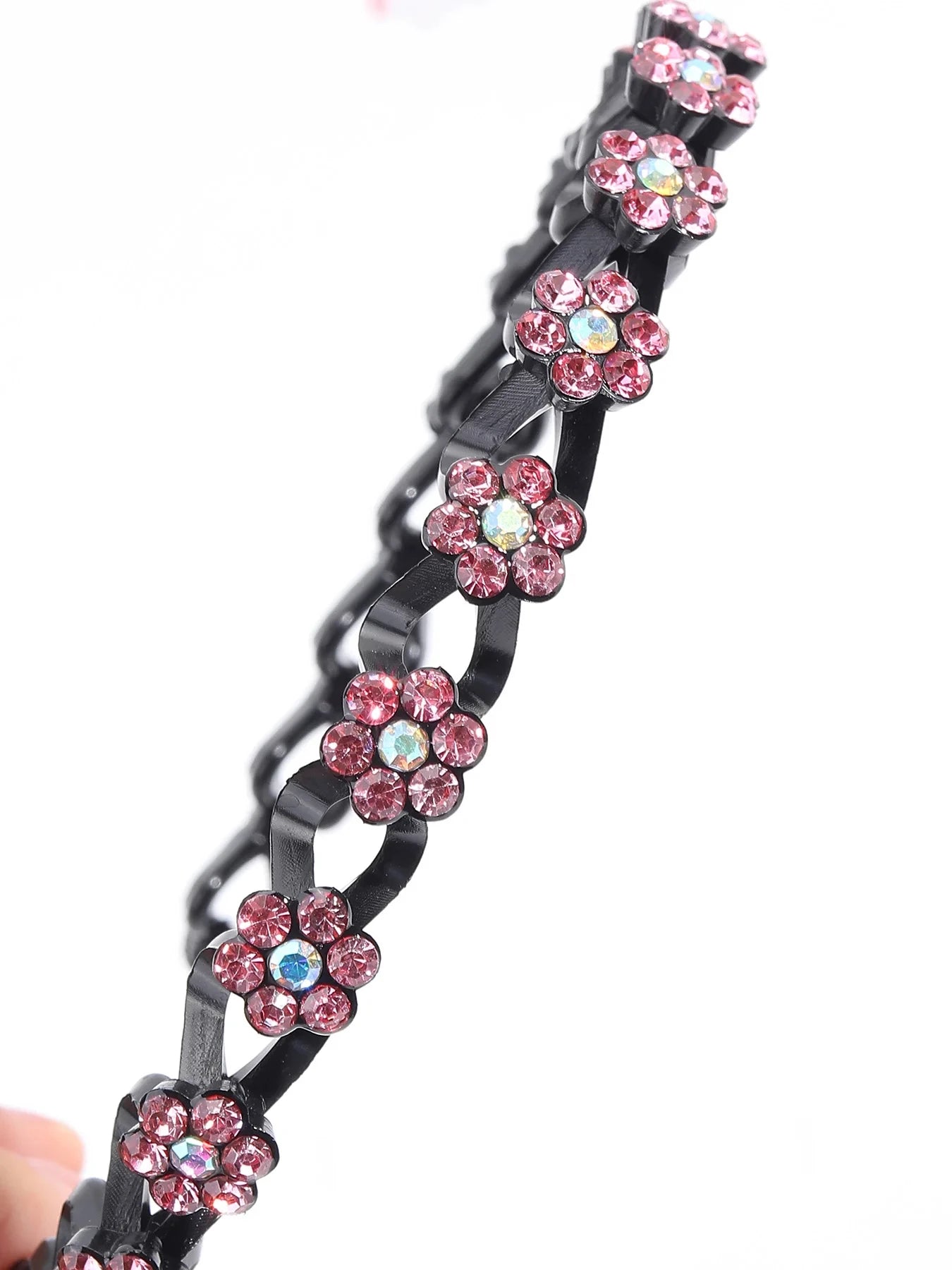 Non-slip Rhinestone Headbands Solid Wave Hairbands for Women Bezel Fashion Hair Hoop Ladies Boutique Hair Accessories