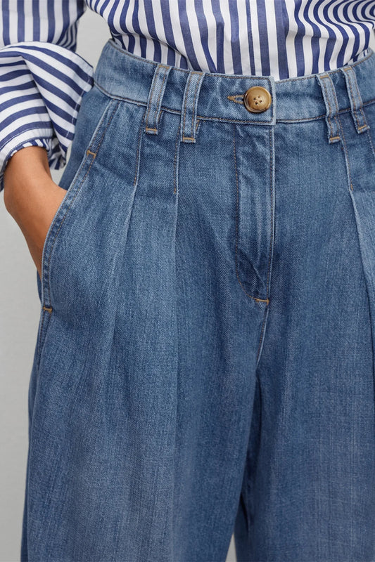 Women's Denim Pants High Waist Wide Leg Jeans Baggy  Casual Straight Leg Denim Pants Female Vintage Blue Baggy Trousers