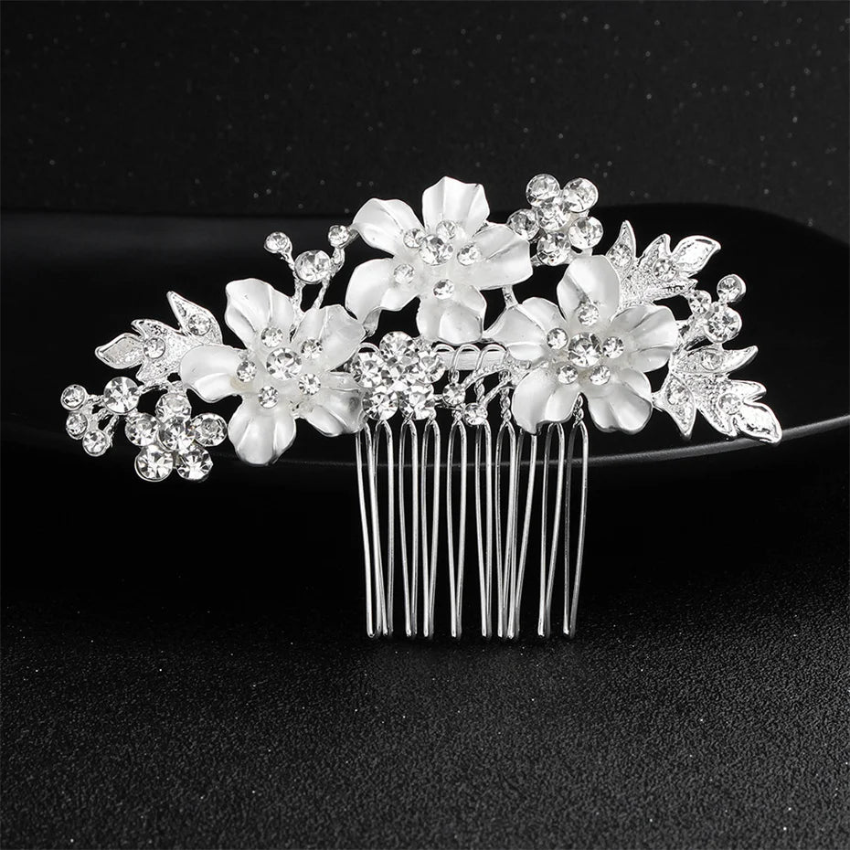 Silver Color Wedding Hair Combs Hairpins Crystal Rhinestone Bride Hair Accessories Women Bridal Hair Jewelry
