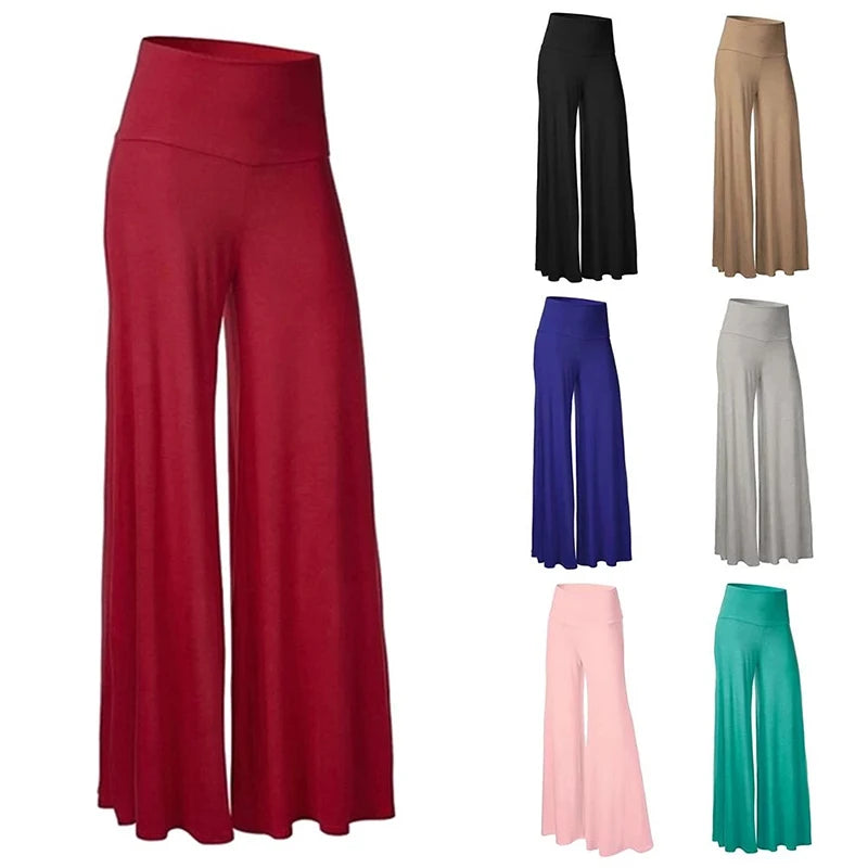 Soft Wide Leg  Thin Stretch High Waist Palazzo Pants