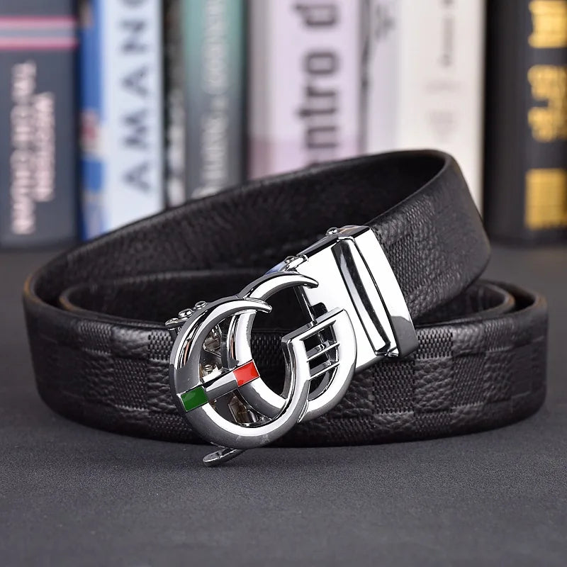 Designer fashion automatic buckle jeans high-quality material belt