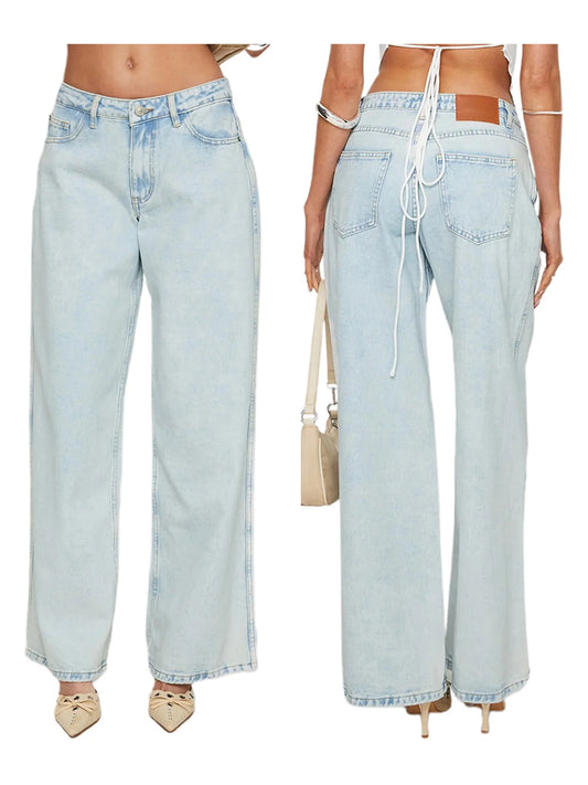 Women s Relaxed fit Jeans with Pockets  Casual Loose Fit