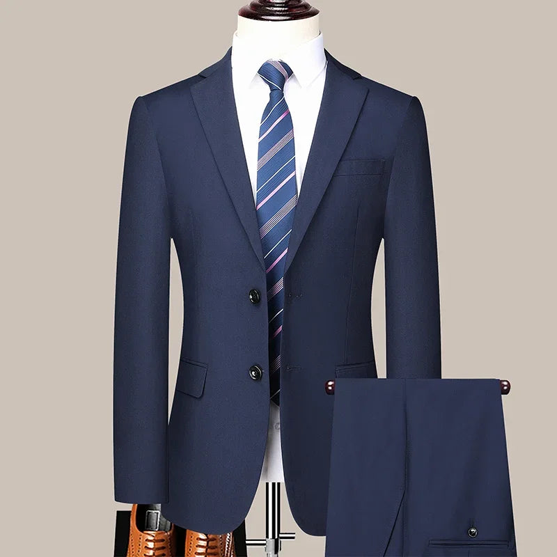 Two-button Business Suit Professional Work Formal Two-piece Set Trousers and Jacket