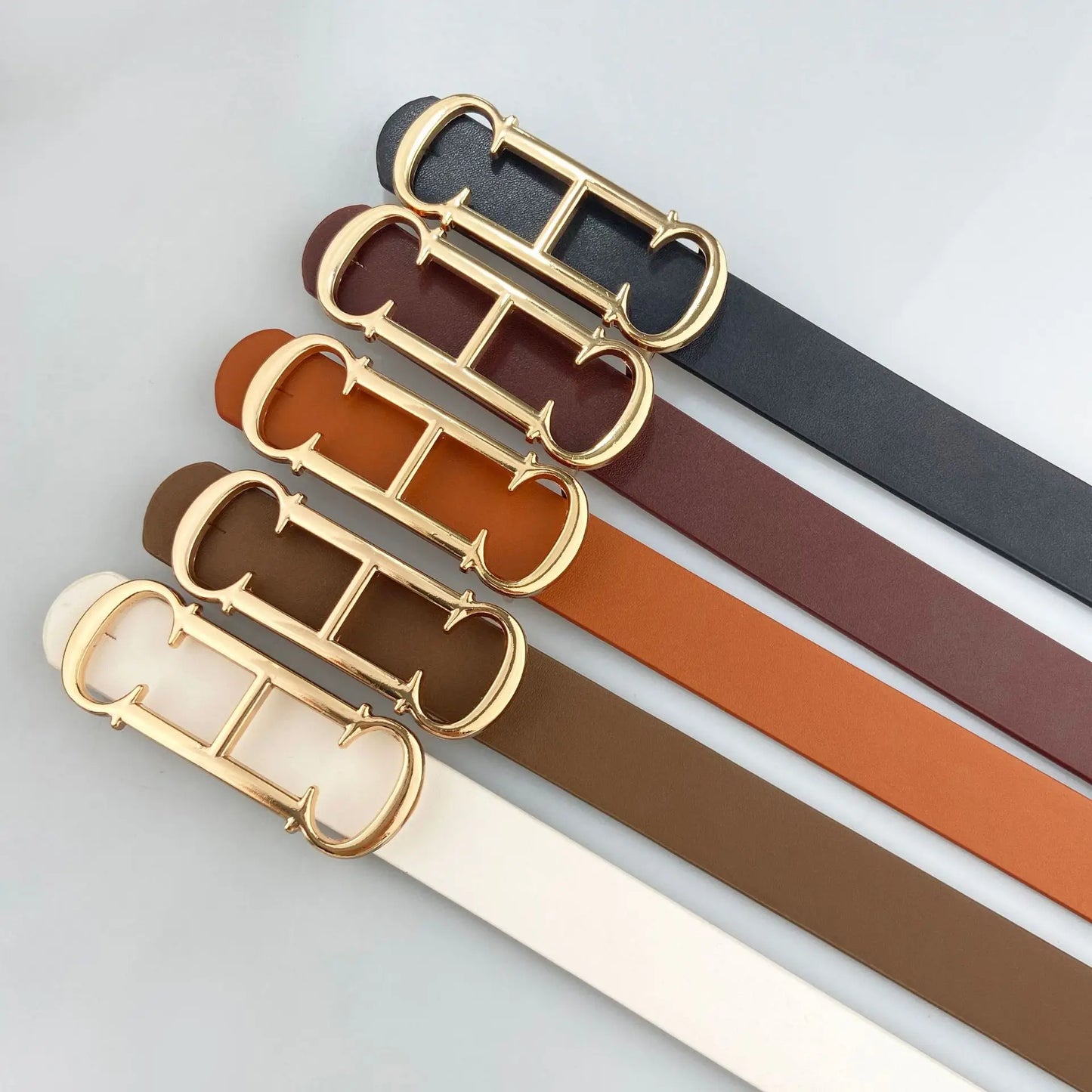 Luxury Brand Pu Leather Belt For  Women Designer Alloy Buckle Waist Strap Female Jeans Trouser Dress Waistband
