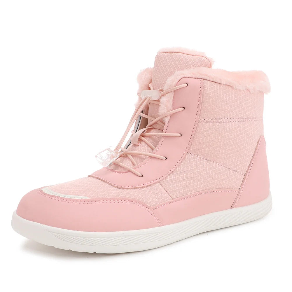 Winter Snow Boots Fur Lined Barefoot Boots Wide Toe Box Ankle Booties Walking Boots Outdoor Hiking Boots