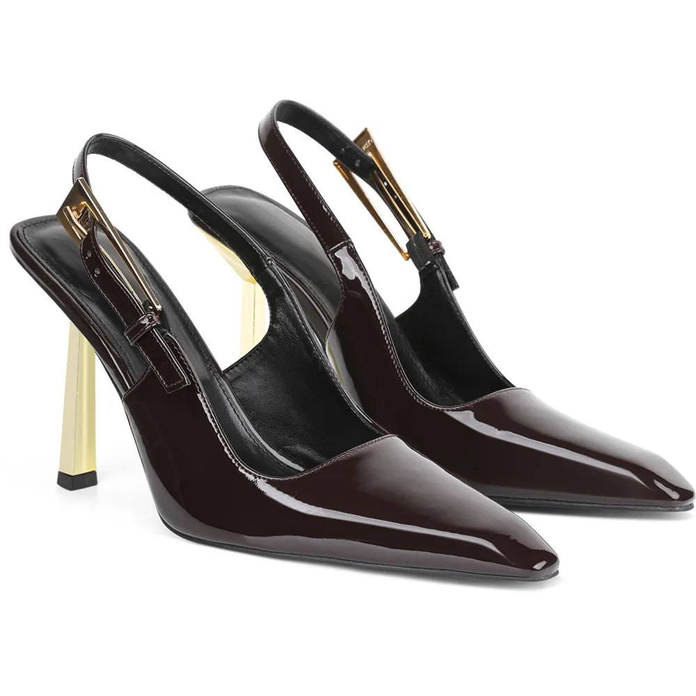 Sexy Pointed Toe Thin Heel High Ankle Buckle Sandals