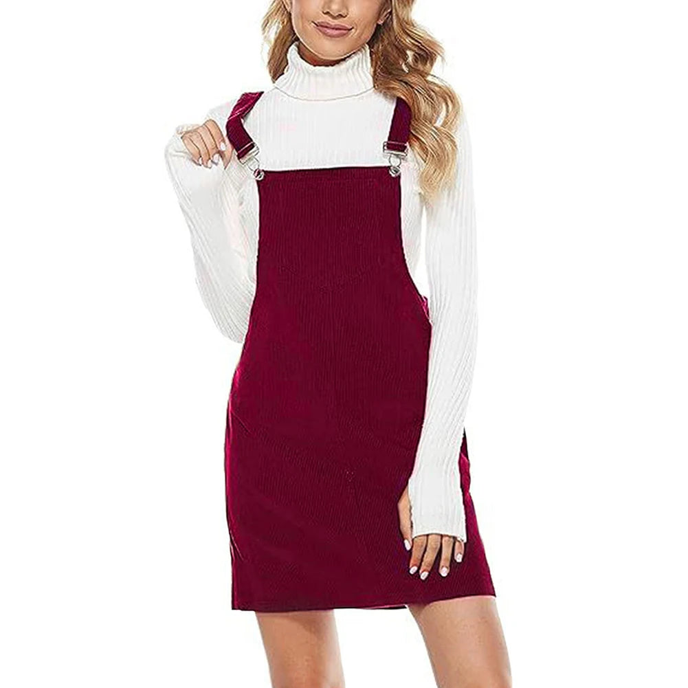 Corduroy A-line Mini Dress with Pockets