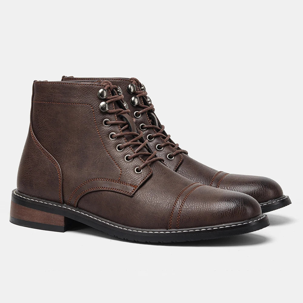 Vintage Men Boots Classic PU Leather Ankle Boots For Men