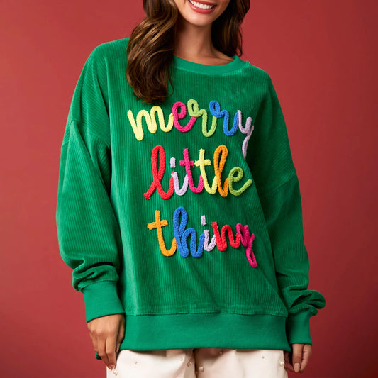 Merry Sweatshirt for Women Merry Christmas Glitter Patch Crewneck Sweater Long Sleeve Pullover Top