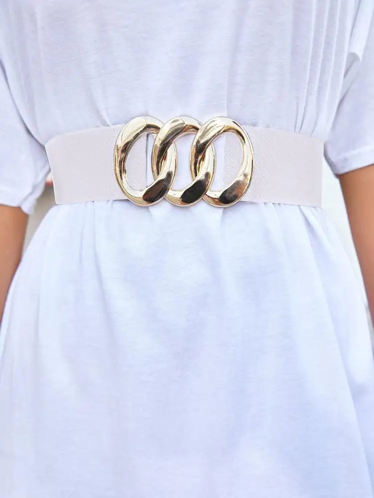 Women Stretchy Wide Waist Belt Ladies Elastic Dress Cummerbund with Pin Buckle Stretch Fashion Cinch Belts