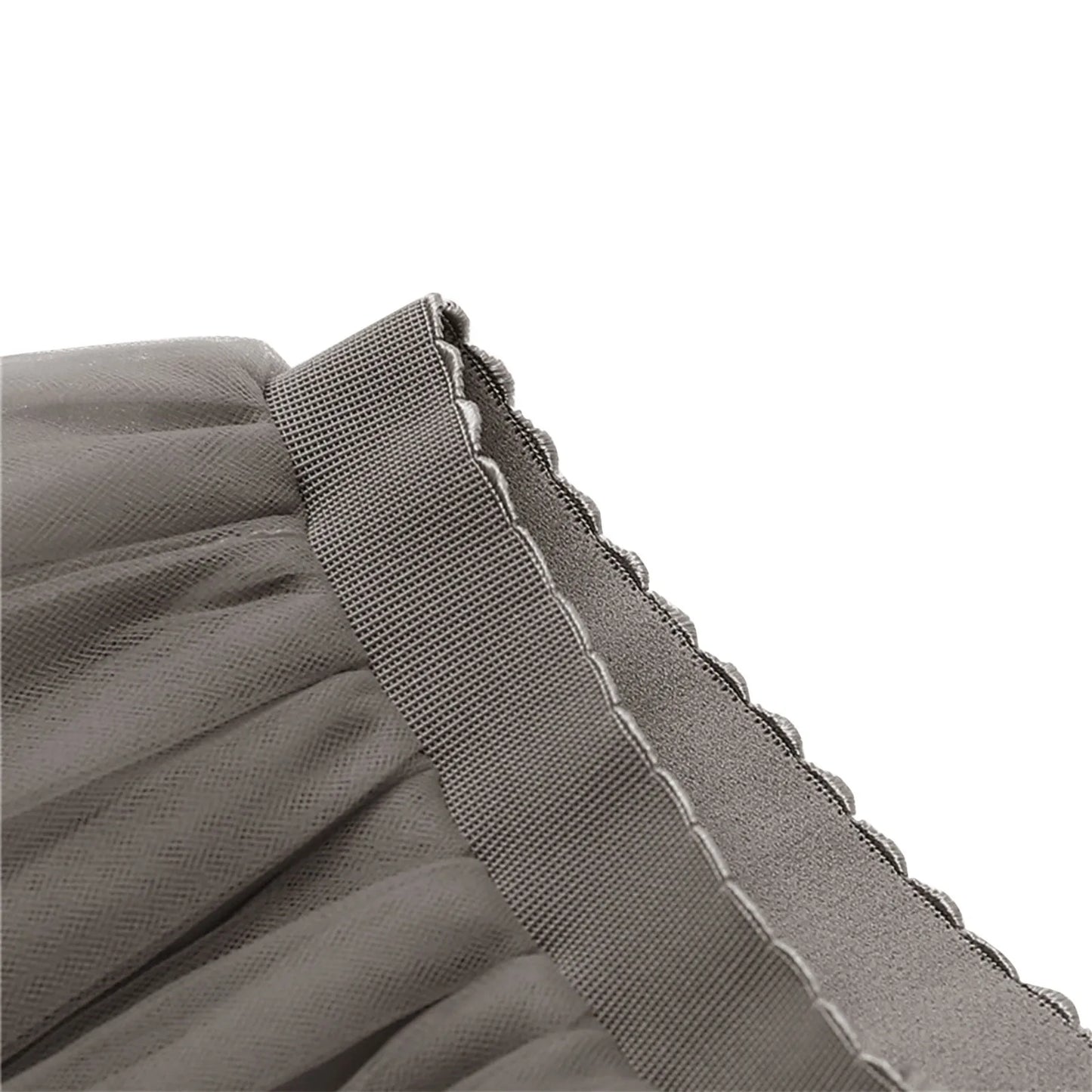 Women's Knee Length Mesh  Skirt Solid Color Elegant Elastic High Waist A-Line Petticoat