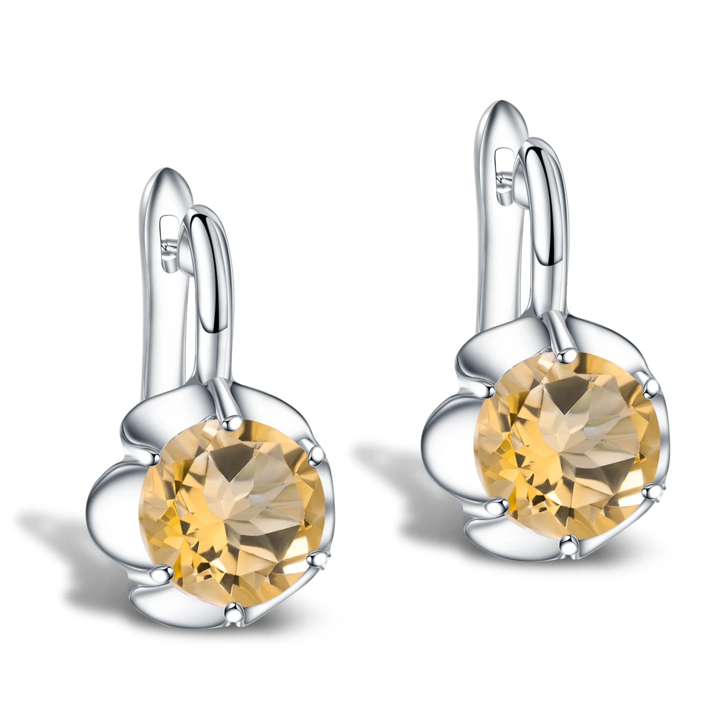 Pure 925 Sterling Silver Fine Jewelry Oval 5.47Ct Natural Green Amethyst Birthstone Stud Earrings For Women