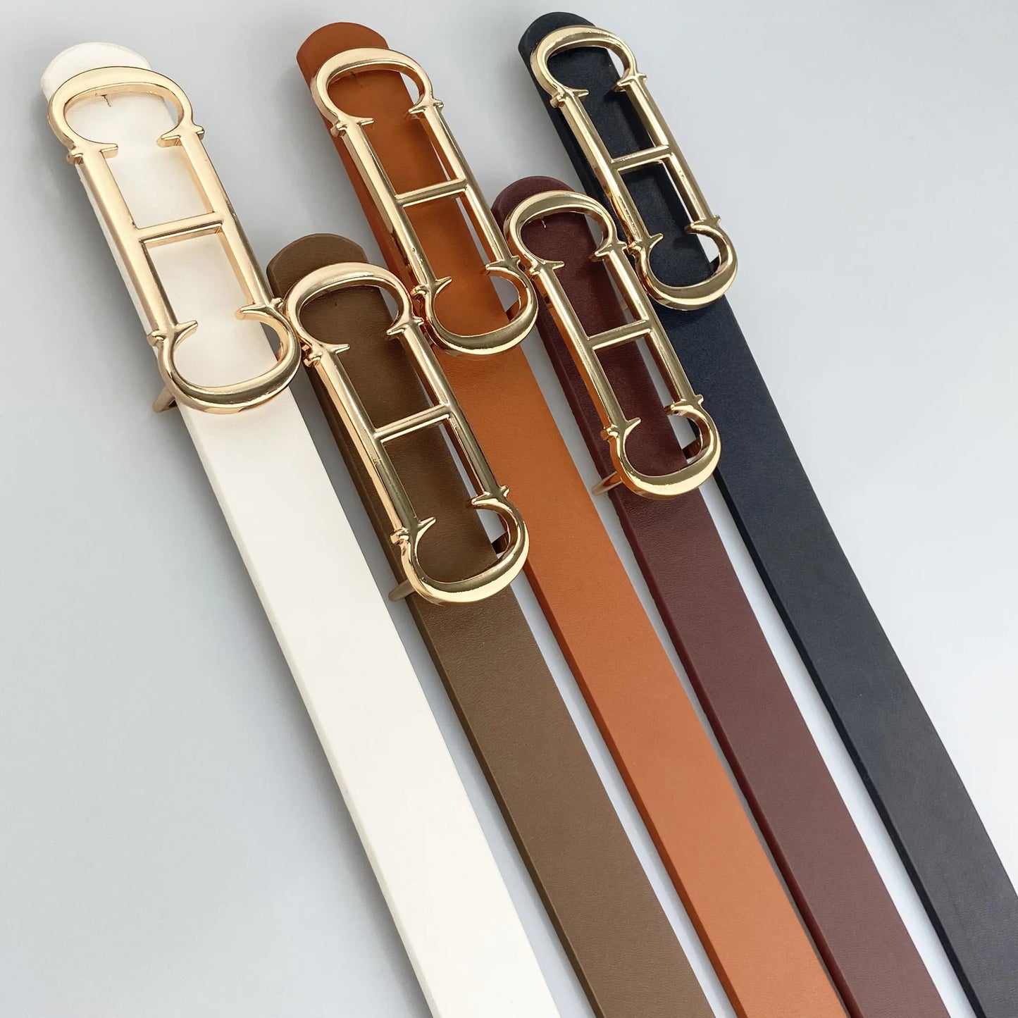 Luxury Brand Pu Leather Belt For  Women Designer Alloy Buckle Waist Strap Female Jeans Trouser Dress Waistband