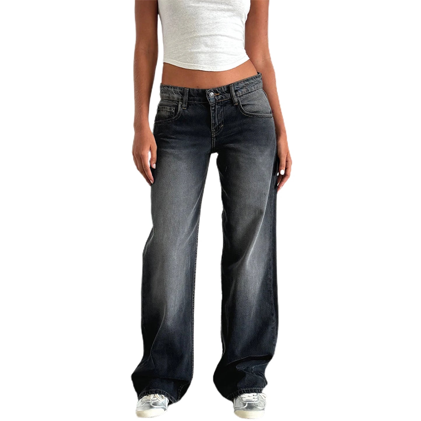 Women s Relaxed Fit Low Rise Denim Jeans with Stylish Pockets and Straight Leg Design for a Trendy Summer Look