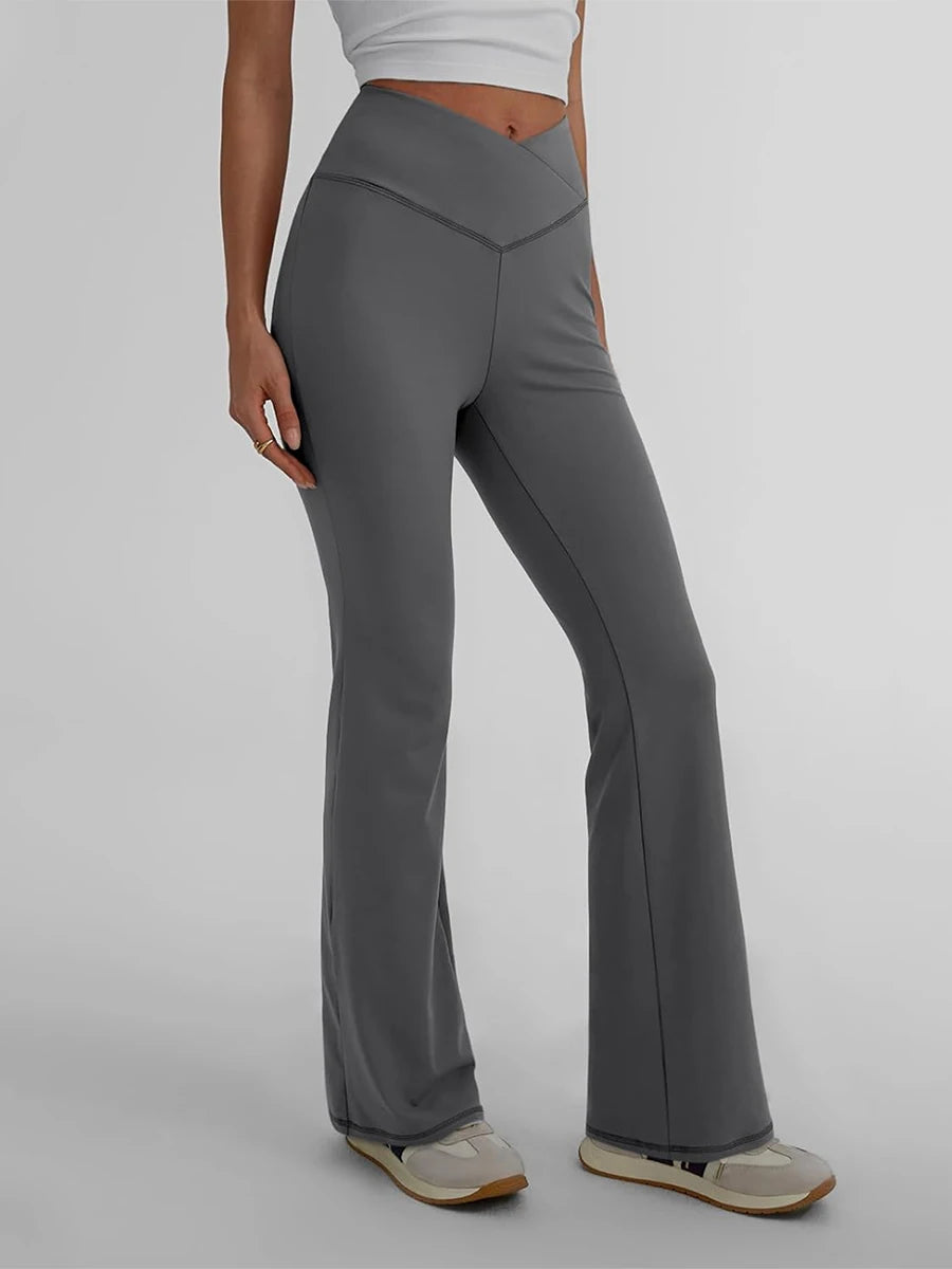 High Waist Yoga Leggings with Tummy Control and Flare Leg Design for Bootcut Style