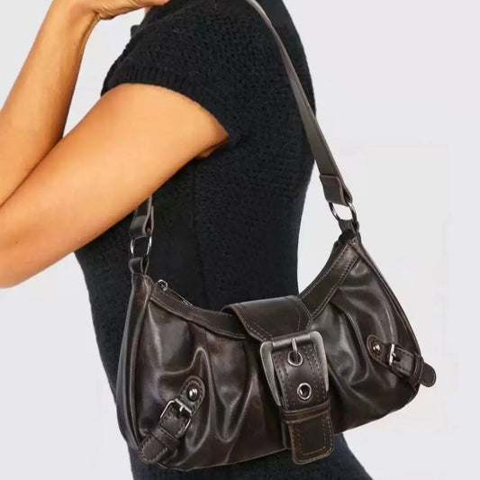 Spring Hot Selling Maillard Style Retro Style Small Bag Wasteland Style Vintage Leather Shoulder Armpit Bag