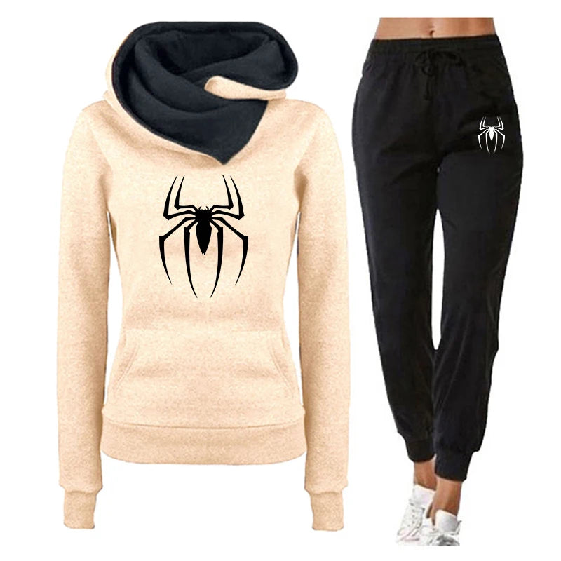 Tracksuit Print Casual Hooded Sweatshirt Sweatpants 2 Piece Set