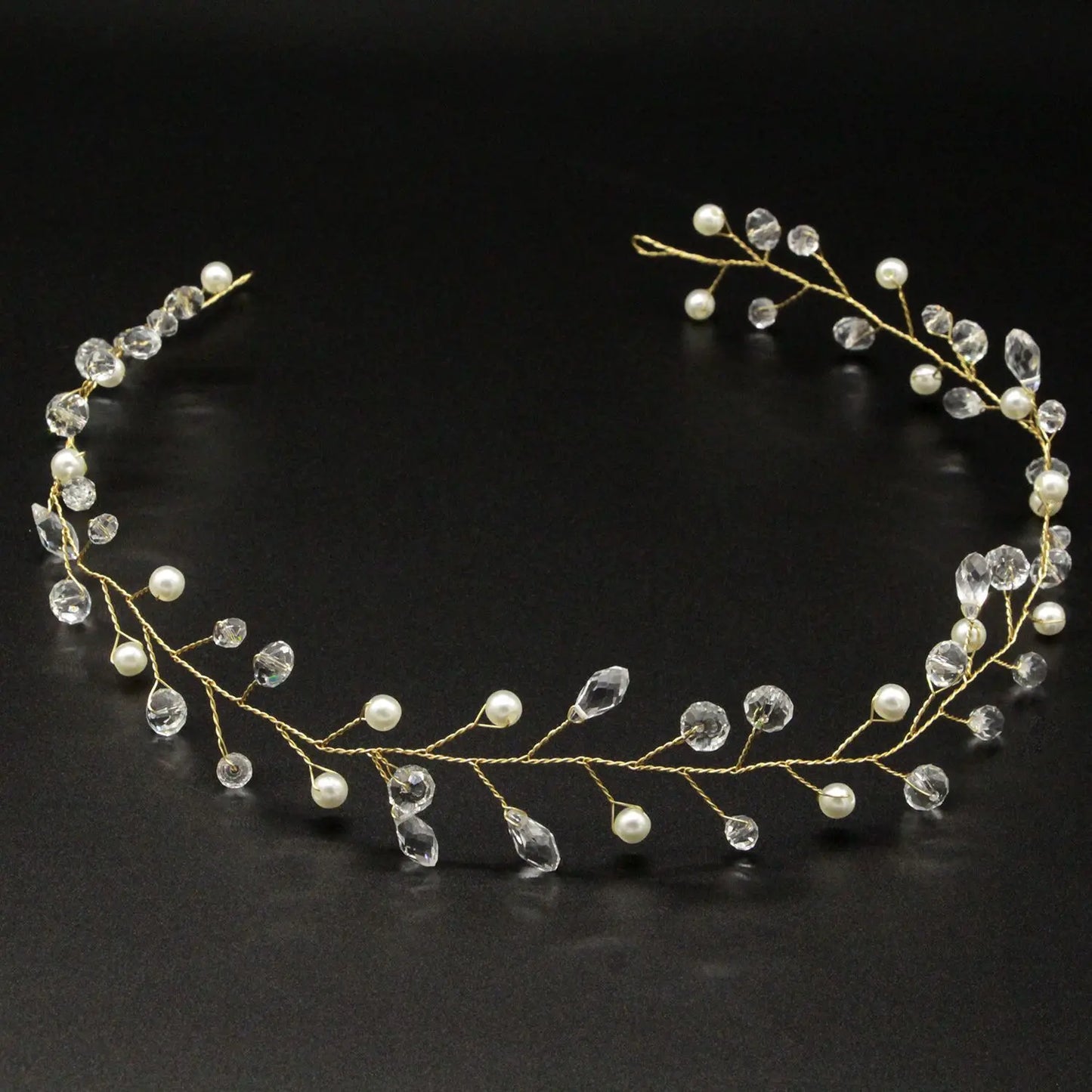 Elegant Women Hair Accessories  Headband Crystal Pearl Hairband Head Ornament Ladies  Hair Jewelry