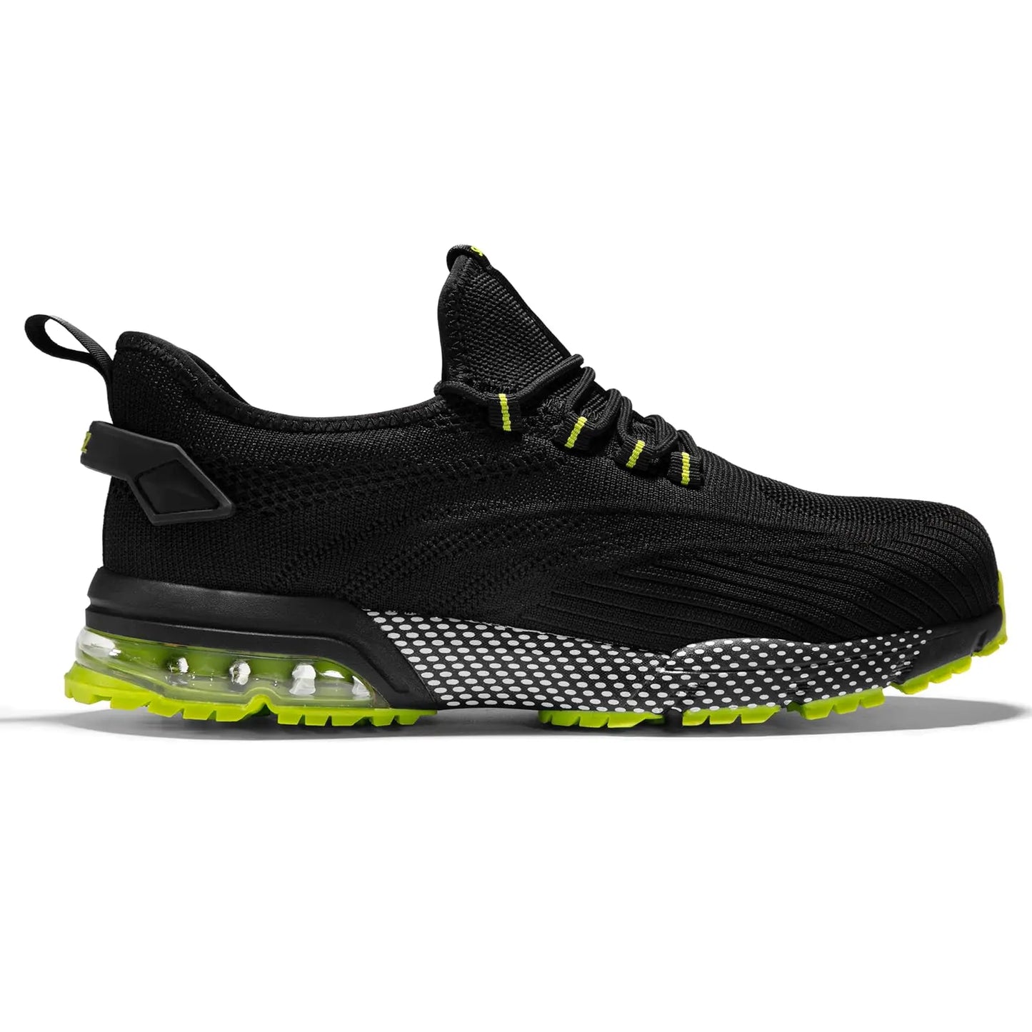 Safety Shoes for Men Women, Air Cushion Composite Toe Work Shoes, Lightweight Breathable Slip On Utility Sneakers