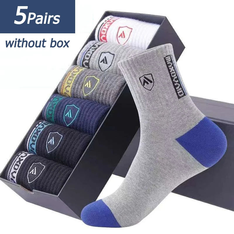 5 Pairs  Mens Sports Socks Summer Leisure Sweat Absorbent Comfortable Thin Breathable Basketball
