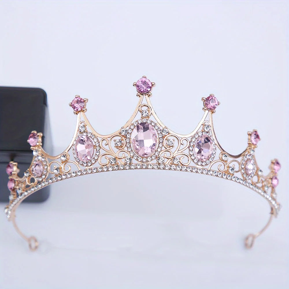Baroque Crystal Tiaras And Crowns Rhinestone Prom  Crown Tiara For Women Bride Bridal Wedding Hair Accessories Jewelry