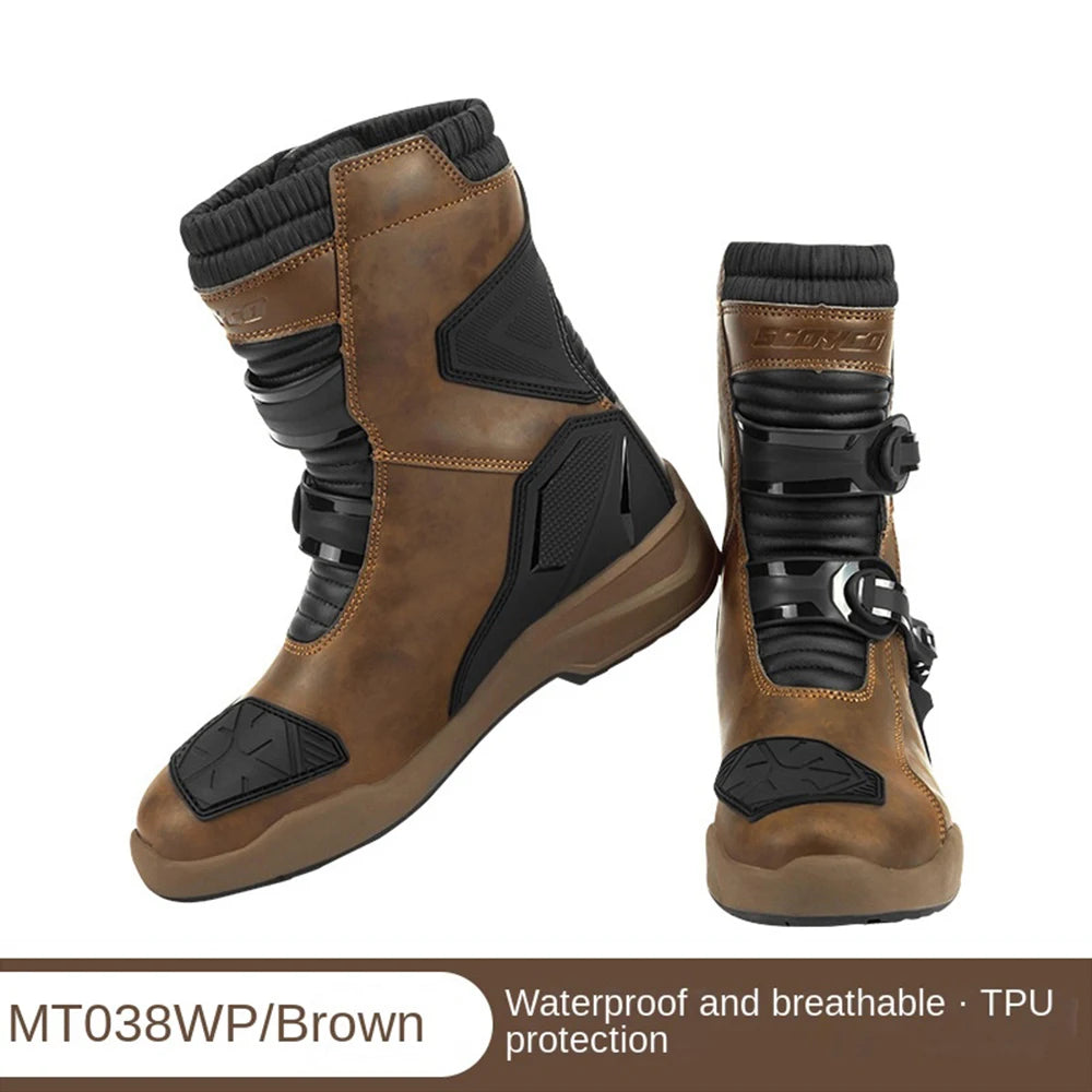 Motorcycle anti-fall riding shoes anti-slip wear-resistant waterproof breathable rally boots protective moto cross-country