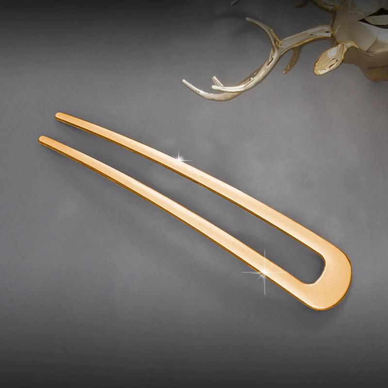 Fashion Luxury Elegant Shell Enamel Hairpin for Women Metal U Shape Hair Stick Hair wear Accessories Jewelry