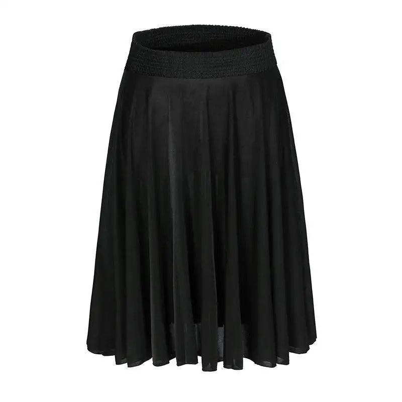 High Waist Printed  Floral Skirt Square Dance Ice Silk