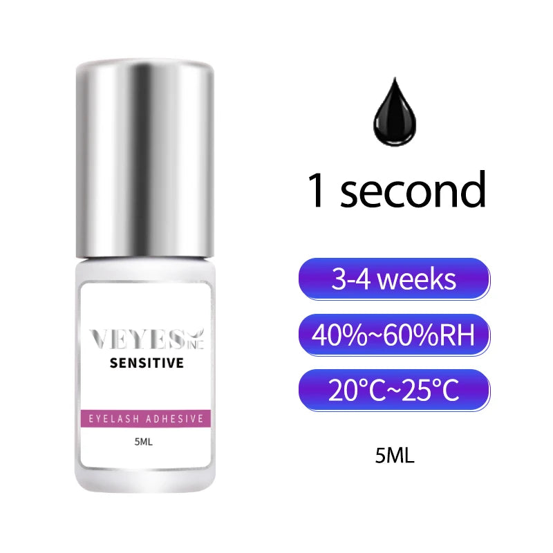 5ml Eyelash Extensions Glue  0.5 Second Fast Drying Strong Lash Adhesive 7 Weeks Retention