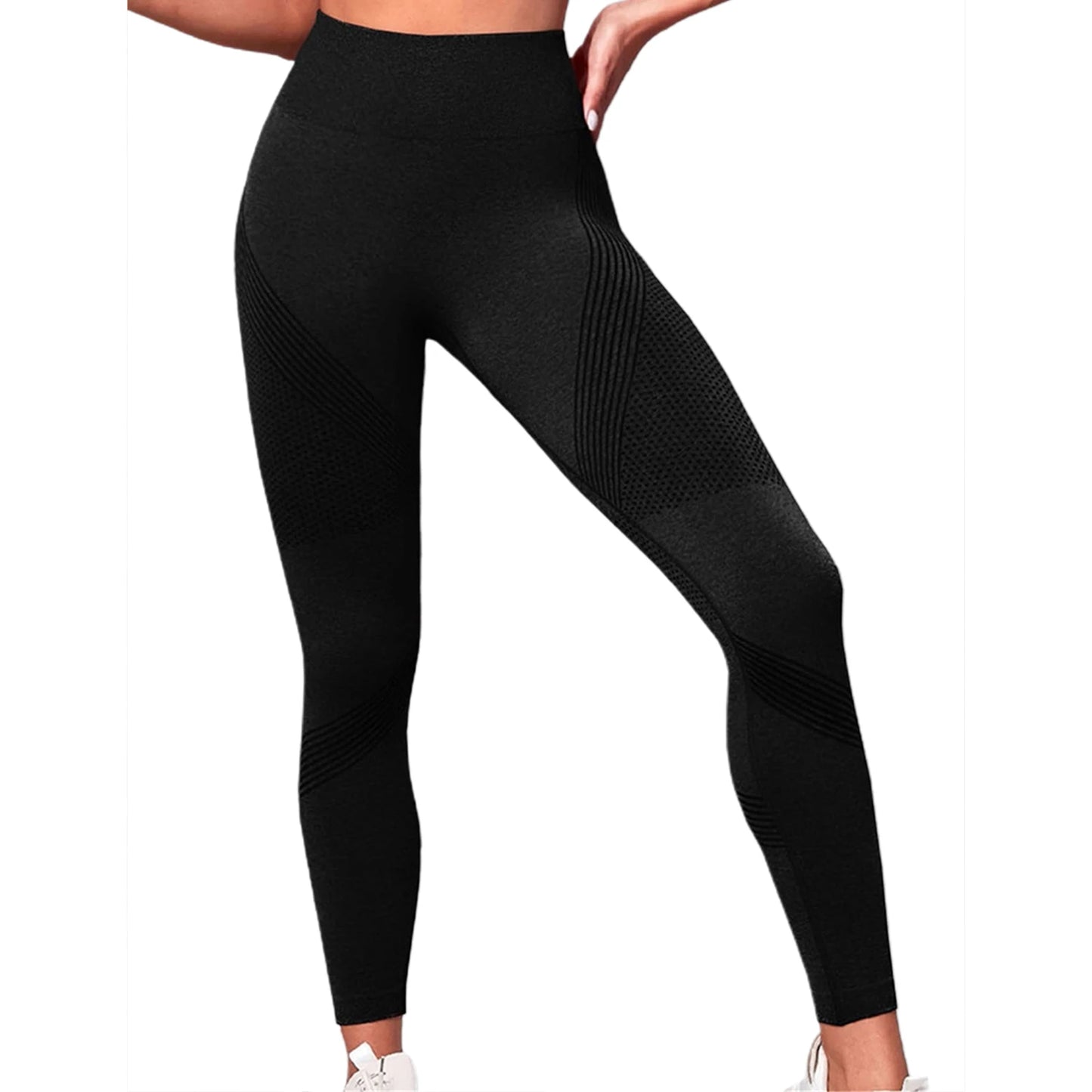 High Waist Compression Leggings with Butt Lift Technology - Tummy Control Yoga Pants with Stretchy Contour Design