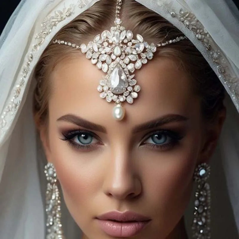 Exaggerated Head Chain Jewelery  Boho  Pearl Forehead Wedding Festival Headdress Accessories