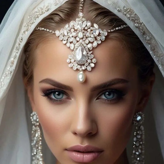 Exaggerated Head Chain Jewelery  Boho  Pearl Forehead Wedding Festival Headdress Accessories