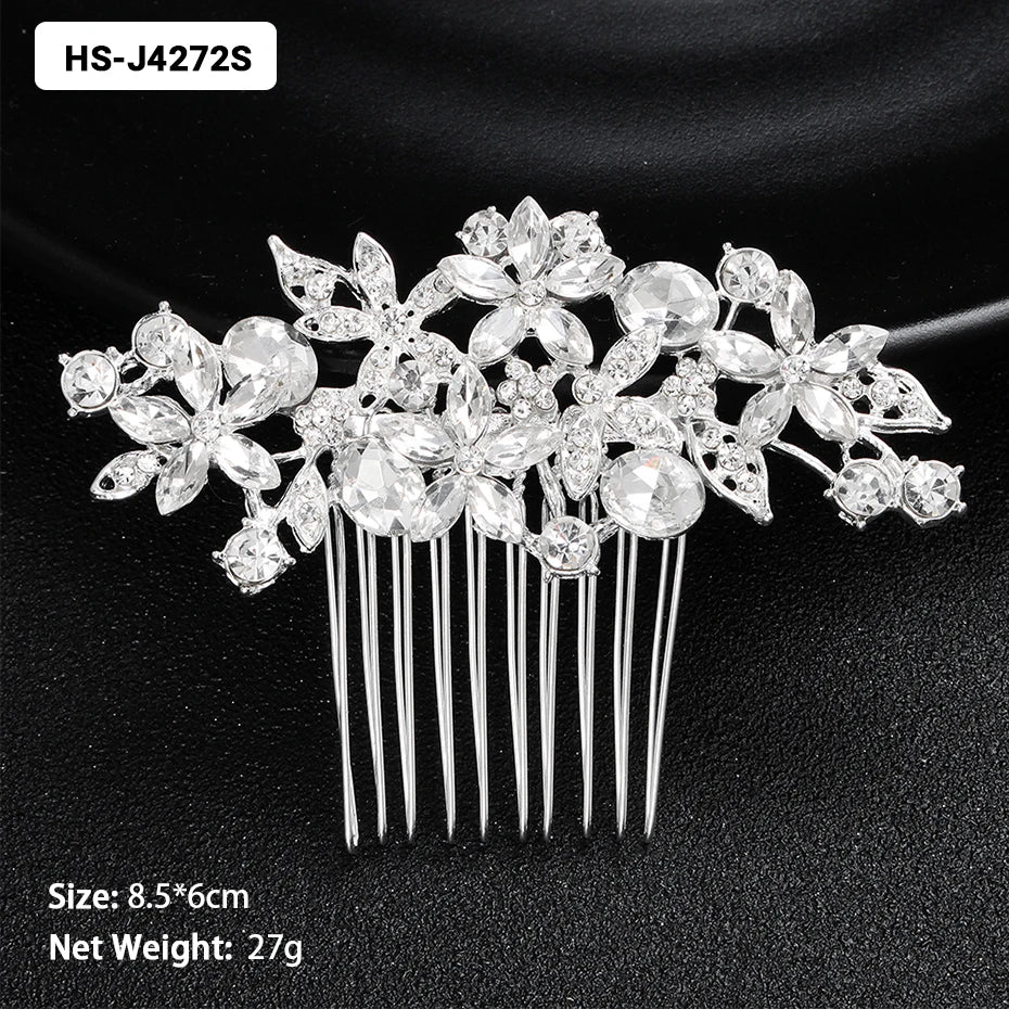 Silver Color Wedding Hair Combs Hairpins Crystal Rhinestone Bride Hair Accessories Women Bridal Hair Jewelry