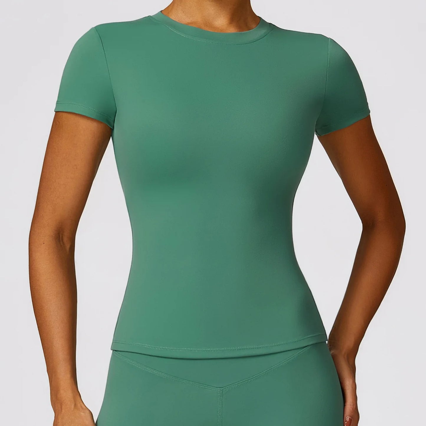 Women's Sports T Shirt Summer Short Sleeve Running  Round Neck Breathable Stretchy GYM Yoga Slim Fitness Active Top Tee