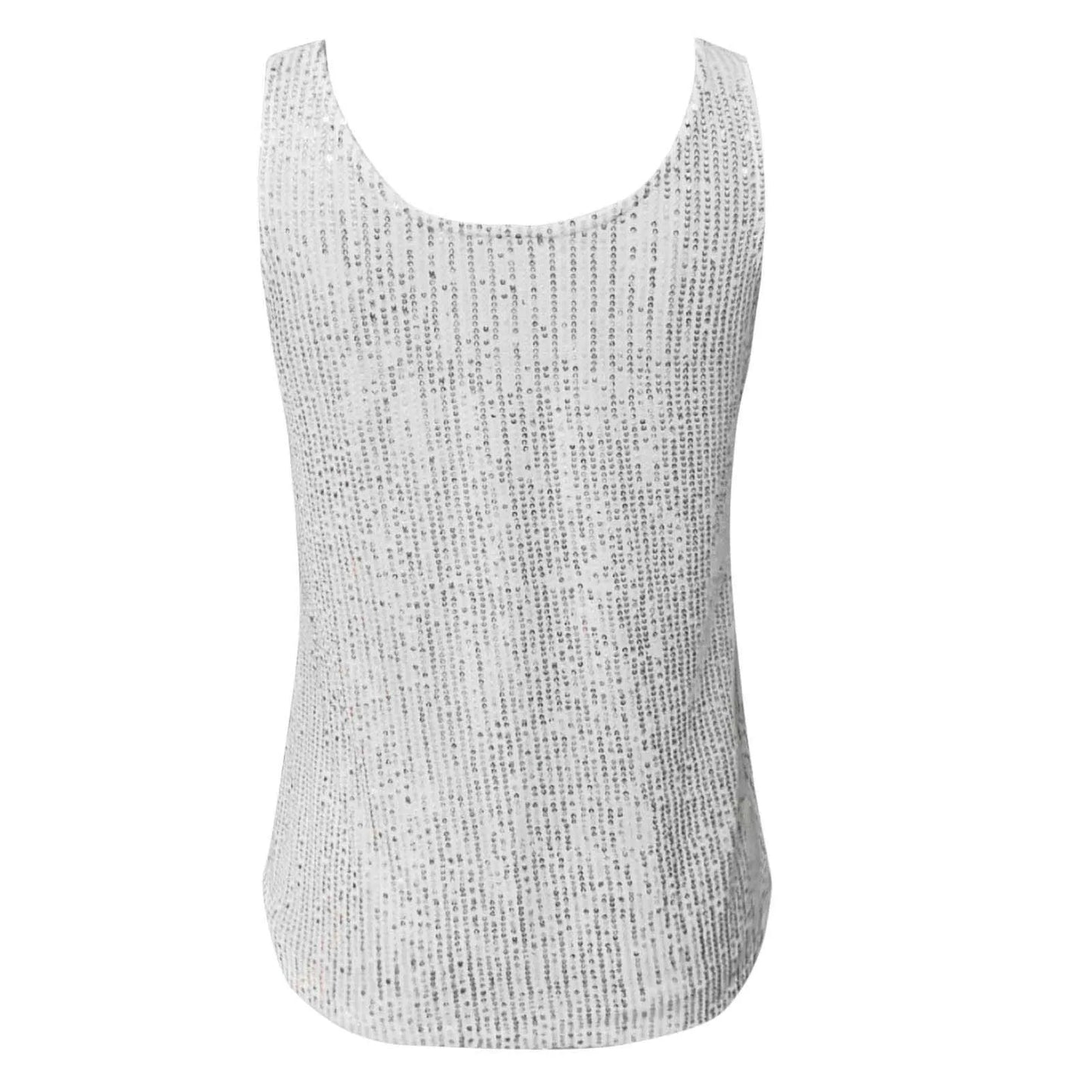 Sequin Women Summer Tank Top Fashion Round Neck Sleeveless Tanks Tops Women Blouses