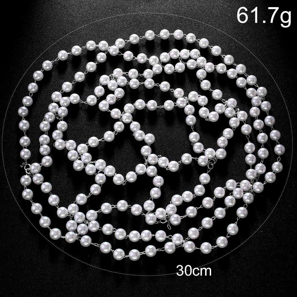 Pearl Head Jewelry Boho  Hair Accessories Mesh Chain