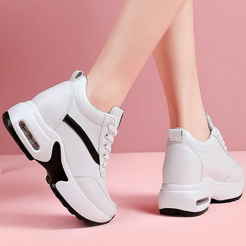Air Cushion Sneaker Insole Increase Height  Sport Shoes High Bottom Outdoor Daily Walking Shoes
