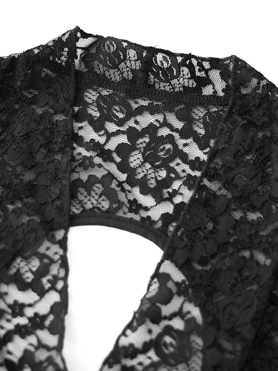 Elegant Lace Tops with Flared Sleeves and Tie-Up Back Detail for Women s Casual Chic Blouses