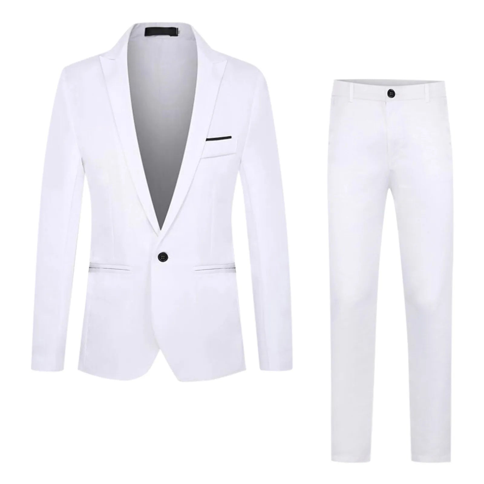 Solid Men's Suit Business Casual Two Piece Set Classic One Button Leisure Suits Fashion Slim Fit Clothing